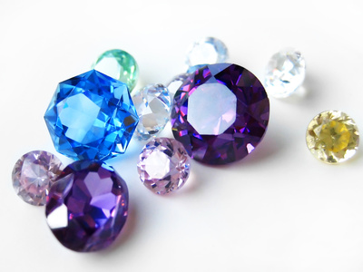 Multicolor gemstones close-up