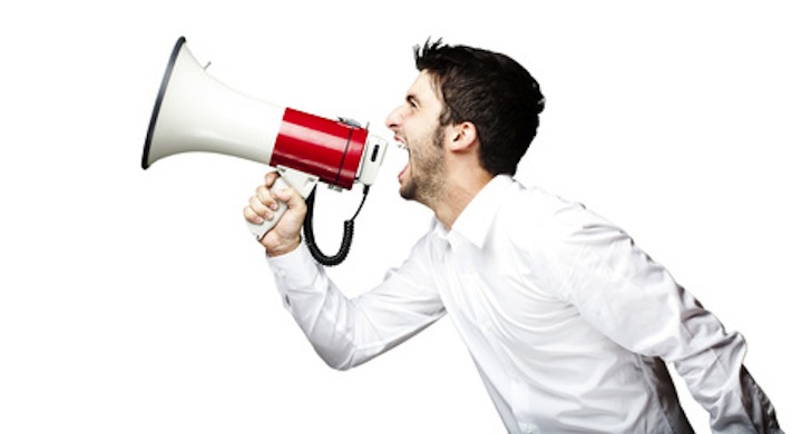 young man shouting